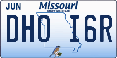 MO license plate DH0I6R