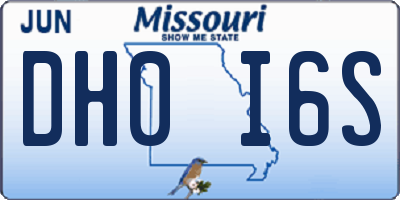 MO license plate DH0I6S