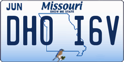 MO license plate DH0I6V