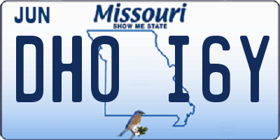 MO license plate DH0I6Y