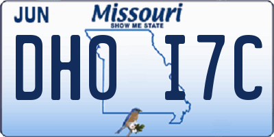 MO license plate DH0I7C