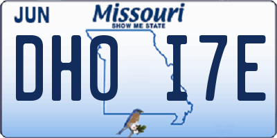 MO license plate DH0I7E