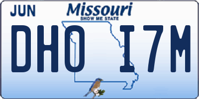 MO license plate DH0I7M