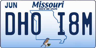 MO license plate DH0I8M