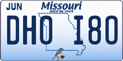 MO license plate DH0I8O