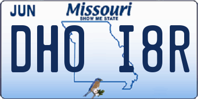 MO license plate DH0I8R