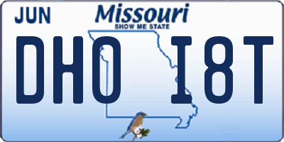 MO license plate DH0I8T