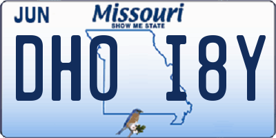MO license plate DH0I8Y