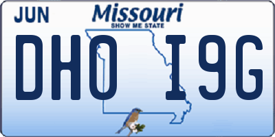 MO license plate DH0I9G