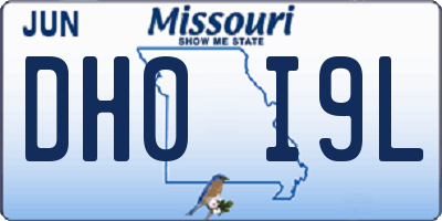 MO license plate DH0I9L