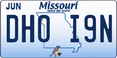 MO license plate DH0I9N