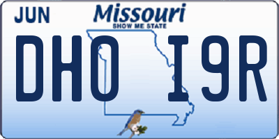 MO license plate DH0I9R