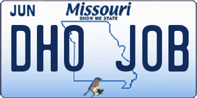 MO license plate DH0J0B