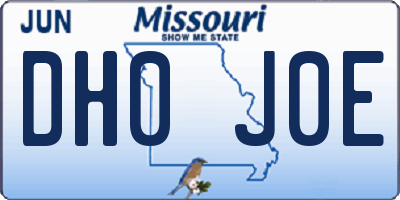 MO license plate DH0J0E