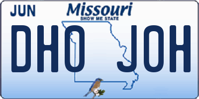 MO license plate DH0J0H