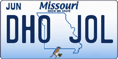 MO license plate DH0J0L