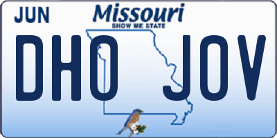 MO license plate DH0J0V