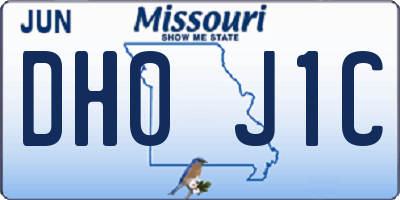 MO license plate DH0J1C