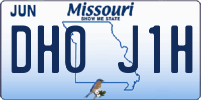 MO license plate DH0J1H