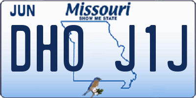 MO license plate DH0J1J