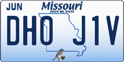 MO license plate DH0J1V