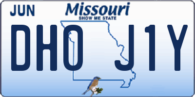 MO license plate DH0J1Y
