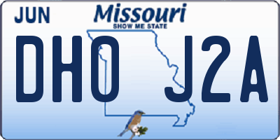MO license plate DH0J2A
