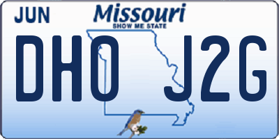 MO license plate DH0J2G