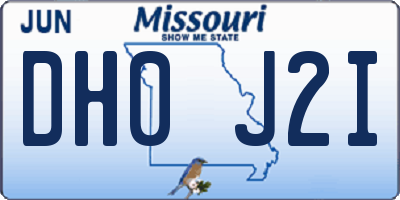 MO license plate DH0J2I