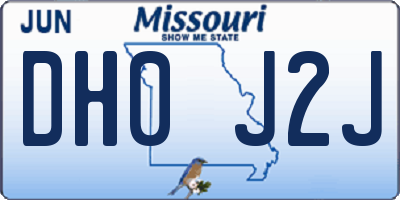 MO license plate DH0J2J