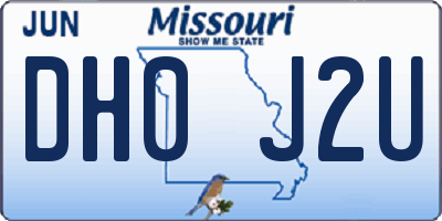MO license plate DH0J2U
