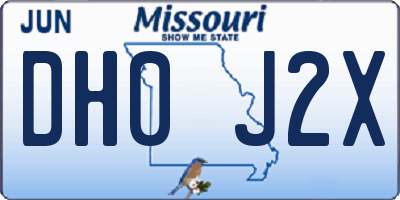 MO license plate DH0J2X