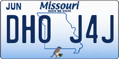 MO license plate DH0J4J