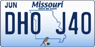 MO license plate DH0J4O