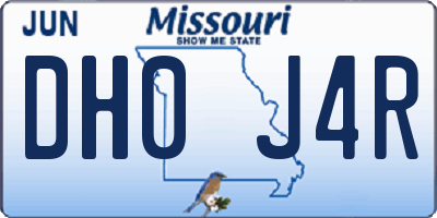 MO license plate DH0J4R