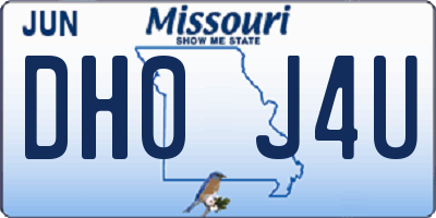 MO license plate DH0J4U