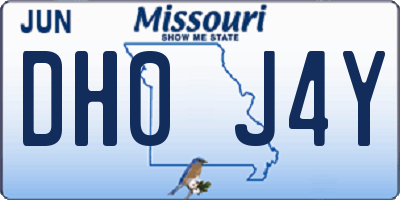 MO license plate DH0J4Y