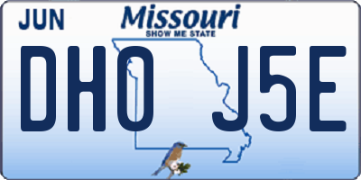 MO license plate DH0J5E