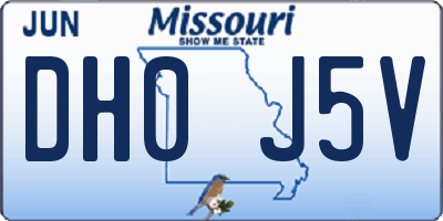 MO license plate DH0J5V
