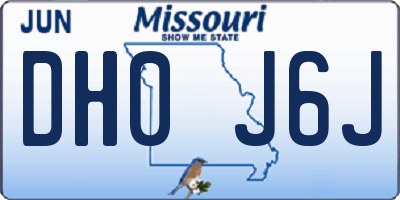 MO license plate DH0J6J