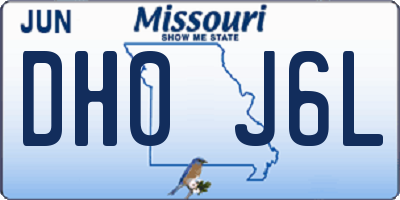 MO license plate DH0J6L