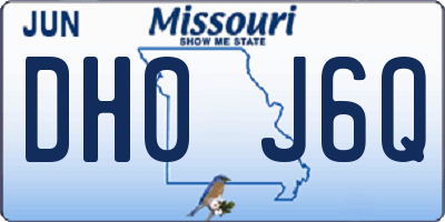 MO license plate DH0J6Q