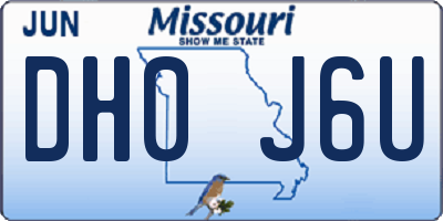 MO license plate DH0J6U