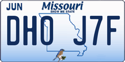 MO license plate DH0J7F