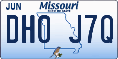 MO license plate DH0J7Q
