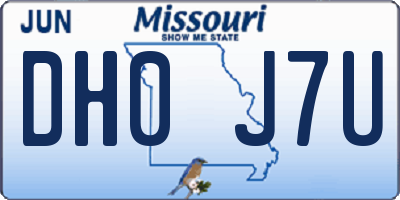 MO license plate DH0J7U