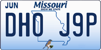 MO license plate DH0J9P