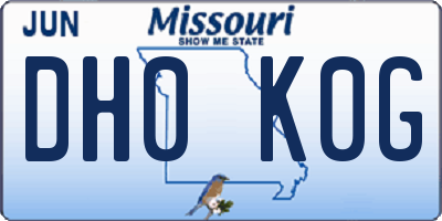 MO license plate DH0K0G