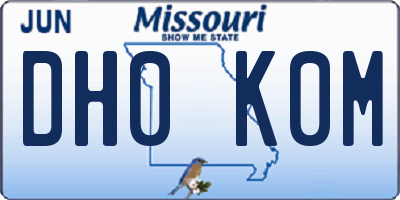 MO license plate DH0K0M