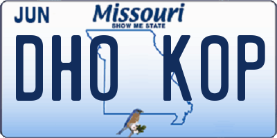 MO license plate DH0K0P